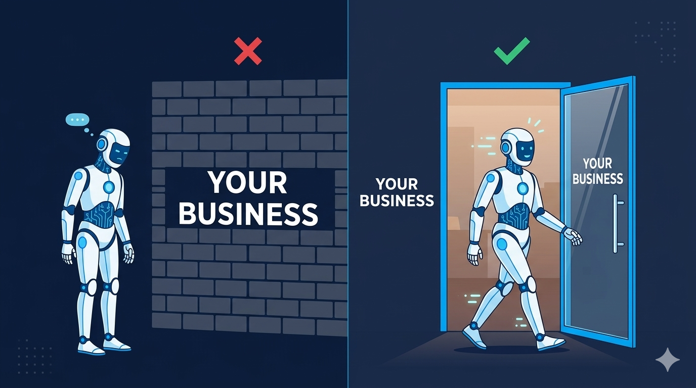 Before and after: how AI agents see your business vs an agent-ready business